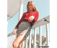 Preppy Plaid Double Slit Mini Skirt