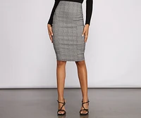 Preppy Plaid High Waist Midi Skirt