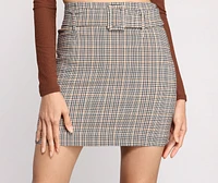 Such A Babe Belted Plaid Mini Skirt