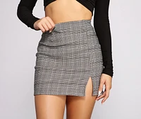 Pretty Plaid Woven Mini Skirt