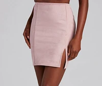 Fashionista High Waist Faux Suede Mini Skirt