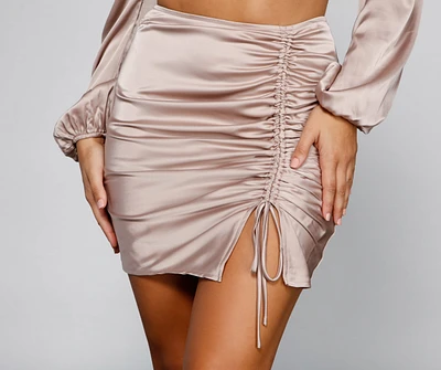 Dreamy And Chic Satin Mini Skirt