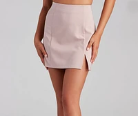 Take Charge Crepe Mini Skirt