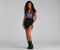 Love The Look Lace-Up Mini Skirt