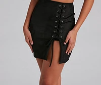 Love The Look Lace-Up Mini Skirt