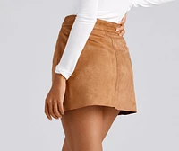 The Next Level Faux Suede Mini Skirt