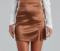 Alluringly Chic Satin Mini Skirt