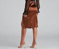 Smooth Like Satin Midi Skirt