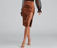 Smooth Like Satin Midi Skirt