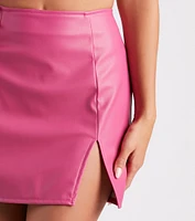 Girl's Night Vibes Faux Leather Mini Skirt