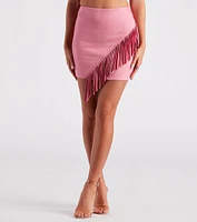 Cowgirl-Chic Fringe Mini Skirt
