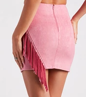 Cowgirl-Chic Fringe Mini Skirt