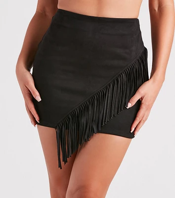 Cowgirl-Chic Fringe Mini Skirt