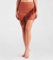 Cowgirl-Chic Fringe Mini Skirt