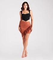 Cowgirl-Chic Fringe Mini Skirt