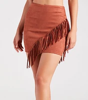 Cowgirl-Chic Fringe Mini Skirt