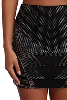 Glitzy Heat Stone Mini Skirt