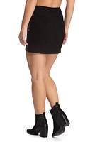 Zip It Up Faux Suede Mini Skirt