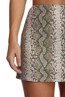 Sassy Snake Print Mini Skirt