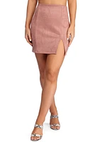 Fashionista High Waist Faux Suede Mini Skirt