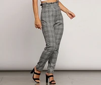 Paper Bag Plaid Tapered Pants