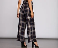 Perfectly Poised Plaid Paper Bag Pants