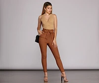 Preppy And Poised Paper Bag Pants
