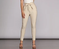 Preppy And Poised Paper Bag Pants