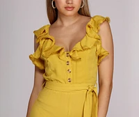 Ruffled And Radiate Jumpsuit
