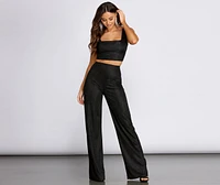 Glitter Glow Up Wide Leg Pants