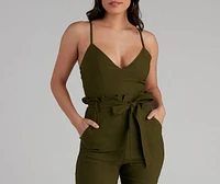 Stylish And Tapered Tie Waist Jumpsuit