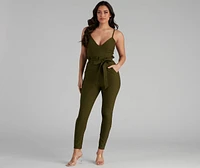 Stylish And Tapered Tie Waist Jumpsuit