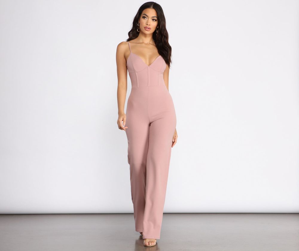 Waist-Defined StretchTech Jumpsuit for Women