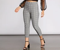 Plaid About It Mid Rise Tapered Pants