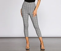 Plaid About It Mid Rise Tapered Pants