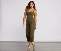 Spaghetti Strap Wide Leg Jumpsuit