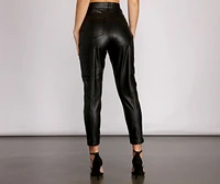 High Waist Faux Leather Skinny Pants