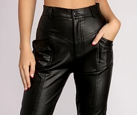 High Waist Faux Leather Skinny Pants