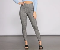 Glen Plaid Skinny Tapered Pants