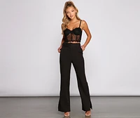 Chic Belted Dressy Wide-Leg Pants