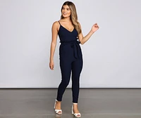 Stylish And Tapered Tie Waist Jumpsuit