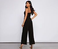 Glam Sophistication Sleeveless Chiffon Jumpsuit