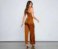 Plaid Perfection Twist Front Jumpsuit
