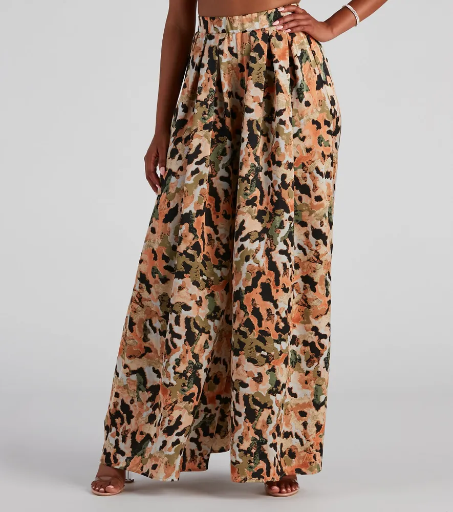 Fiercely Free Tan Leopard Print Wide-Leg Pants