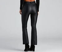 Coated Chic Seam Flare Pants