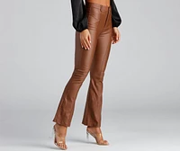 Coated Chic Seam Flare Pants