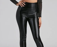 Chic Drip Liquid Faux Leather Leggings