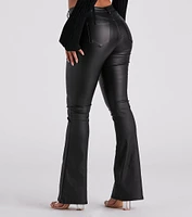 Stylishly Edgy Faux Leather Flare Pants