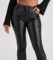 Stylishly Edgy Faux Leather Flare Pants