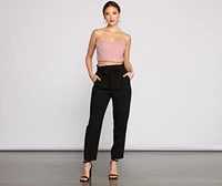 Tapered Tease High Waist Dress Pants